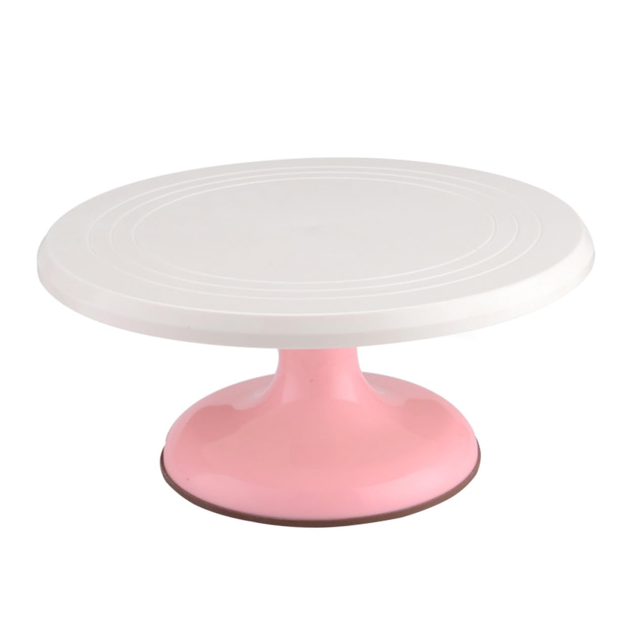 Artibetter Plato Rotatorio para Tartas Redondo Manual de Plástico Rosa