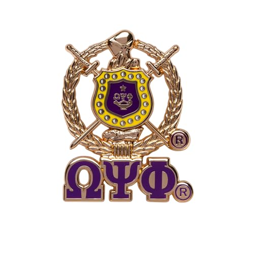 Omega Psi Phi 3D Crest Lapel Pin with Letters
