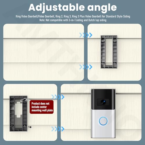 Plaque de réglage d'angle pour support de sonnette Ring Video Doorbell 2 3 Plus - 7