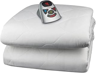Biddeford Blankets 6 Ounce Quilted Electric Heated Mattress Pad with Digital Controller, Twin, White