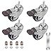 DBREAKS 4 Pcs Ruote Girevoli con Freno 32MM, Ruote Per Carrello, Ruote con Filettata M6x15mm, Mini Ruote per Mobili, Capacità di Carico 64KG, Gomma Morbida TPE, per Piccoli Attrezzature