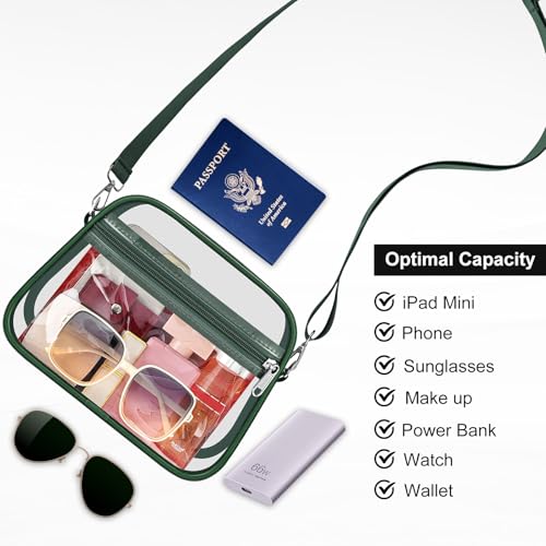 Image of USPECLARE Clear Bag for Stadium Events Clear Sports Fan Handbags Purses | Unisex 0.4 mm Thickened Waterproof PVC,Approved for Concerts,Game Days,Outdoor Events