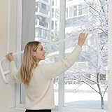 Película Aislante Transparentes, Kit De Aislamiento De Ventana, PCortina De Plástico De Aislamiento Térmico A Prueba De Frío, Reutilizable Cortina Aislante termica(70x150cm)