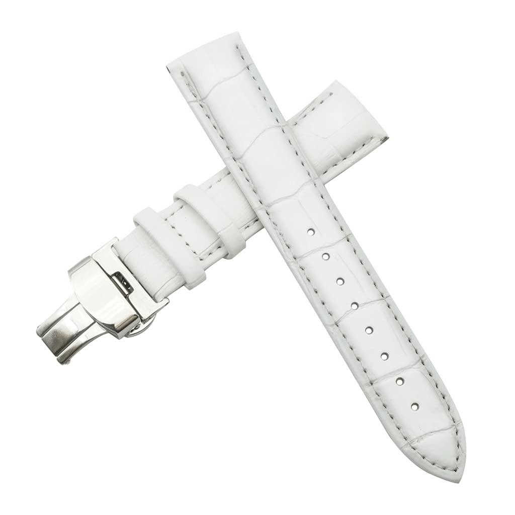 Bracelet de montre cuir véritable 22mm gris interchangeable vintage - 7