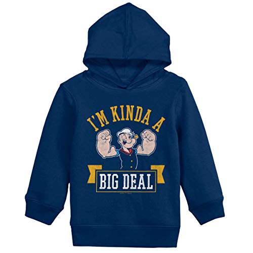 Brisco Brands Im Kinda A Big Deal Popeye Boy Girl Hoodie Sweatshirts Navy