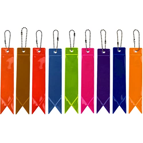 Geoyien Pendentif réfléchissant en PVC, 8 pièces Pendentifs réflecteurs de sécurité, Sac Pendentif Réfléchissant, Super réfléchissant, adapté aux Sacs à Dos, vêtements, cartables, vélos Cover