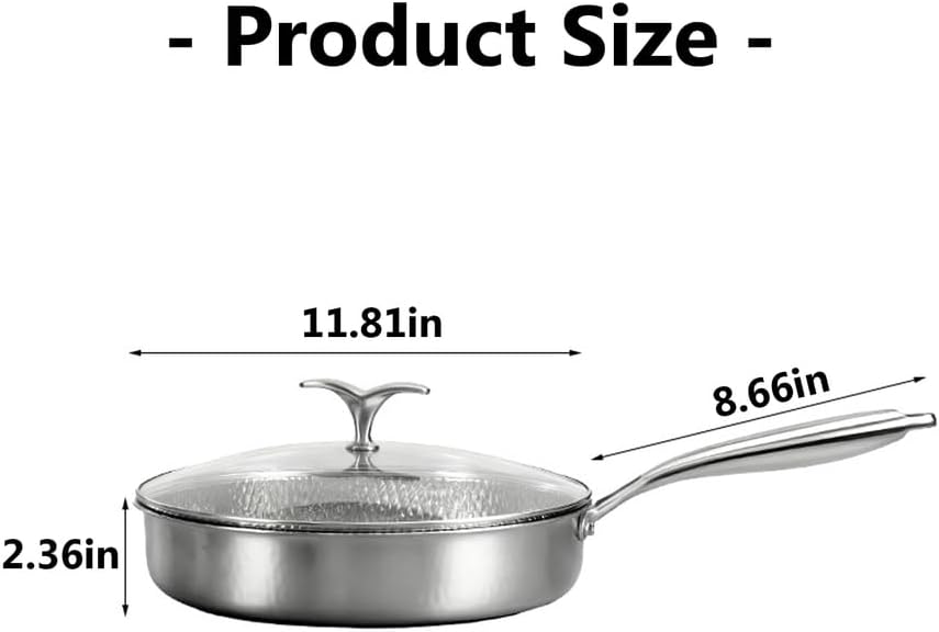 Hammered Pan, 2026 New Upgrade Non Stick Frying Pans with Solid Titanium Spatula, No-Coating Nonstick Skillet, Ultra-Durable, Scratch-Resistant, Even Heating for Cooking with All Cooktops,No l