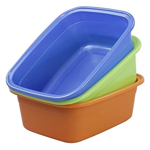 Dehouse 3 Pack Washing Up Bowl Basin Kitchen, Plastic Wash Basin, Rectangle Cover