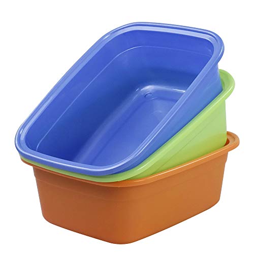 Dehouse Paquete de 3 Barreño Con Asas Plástico, Barreños de Plastico Cover