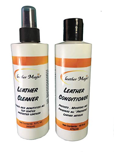 Leather Magic The Leather Cleaner & Leather Conditioner Combo Pack Includes an 8 oz Bottle of Both Cleaner and Conditioner. Get Both of What You Need Most in Leather Care!