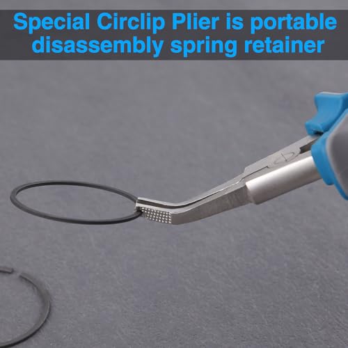 Image of SPEEDWOX 8 inch Special Lock Ring Pliers With Hole Bent Jaw Tips C-Clip Retaining Snap Angle Circlip Pliers for Ring Remover Automatic Transmissions Transfer Case