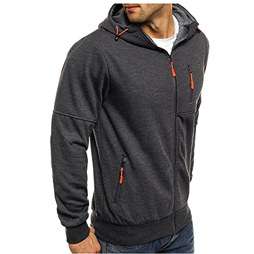Men Hoodies Casual Hoodies for Men with Zip Pockets Full Zip Long Sleeve Sweatshirt Sports Hooded Jacket3