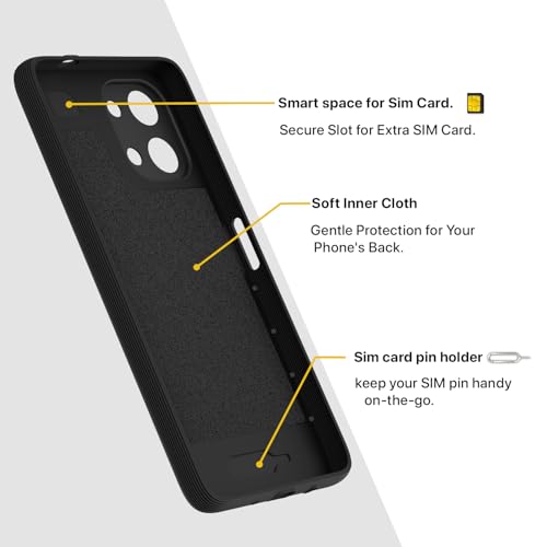 Image of Pikkme Back Cover for Vivo Y11 5G Camera Protection 3D Hexa Cube Design Silicone Protective Bumper Case (Black)