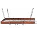 Hammered Copper Rectangle Pot Rack with Black