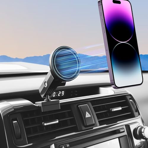 Qyebbk Metal Magnetic Phone Mount Holder for 2010-2024 Toyota 4Runner Strong Magnet Dash Cell Phone Cradles Adjustable Phone Stand Accessories for MagSafe All Smartphone(Classic Version)