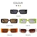 GIFIORE Trendy Rectangle Sunglasses for Women Men Retro Cool 90s Vintage Fashion Narrow Square Frame UV400 Protection (Orange Frame Brown Lense)