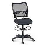 airgrid m2hp firmware Ruedas dobles para alfombras SPACE Seating Deluxe AirGrid Back with Mesh Seat, Adjustable Footring, Pneumatic Seat Height Adjustment and Nylon Base Drafting Chair, Black by Office Star