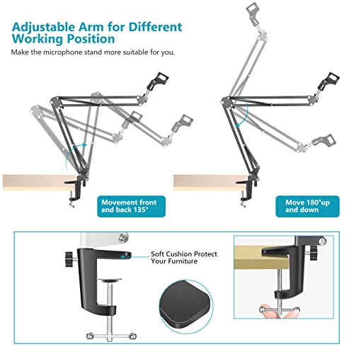 NEEWER Adjustable Microphone Stand with Mount, Maximum Load 1 kg, Microphone Stand for Radio Broadcast, Voice-Over - Image 3