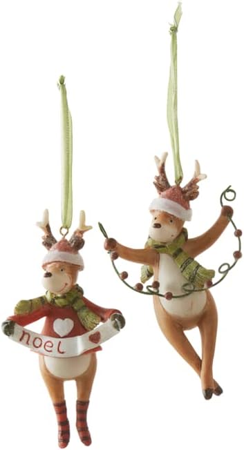 Jolly Christmas Tree Decorations, Pack of 2
