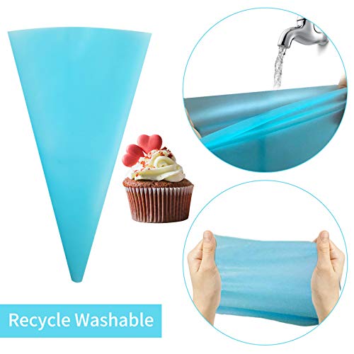 31Pcs Piping Bags And Tips Set,2 Reusable Pastry Bags With 24 Stainless Steel Decorating Icing Tips,3 Smoother & 2 Couplers,Silicone Icing Bags Tips For Cakes Cupcakes Cookies Baking Tools #TOP2