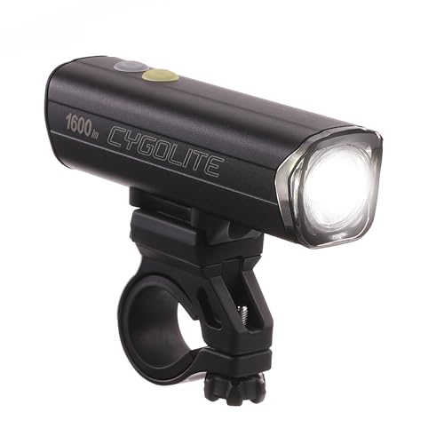 Cygolite Velocity 1600 1200 1000 800 Lumen USB-C Bike Lights Anodized Aluminum Alloy 9 Light Modes Fine Tunable Brightness - Compact IP67 Waterproof Hard Mount Road & Mountain