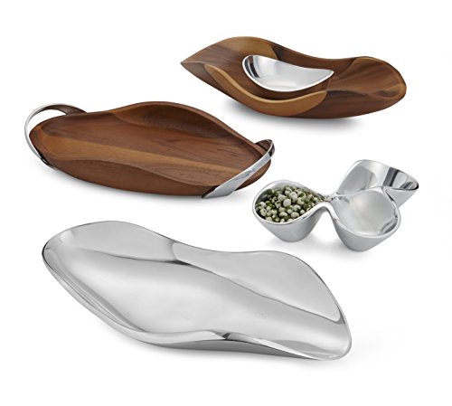 Nambe Bella Triple Condiment Server | 3 Part Divided Serving Tray For Condiments, Dips, Appetizers, And Snacks | Made Of Metal Alloy | Designed By Steve Cozzolino #TOP2