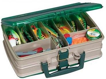 Plano Molding 1120-00 Tackle Box, Satchel-Style, 20-Compartment, Sandstone/Green - Quantity 3