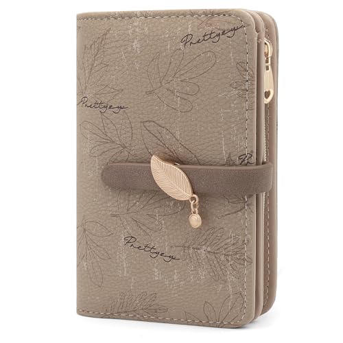 YERUUE Carteras de Mujer Cuero PU Monedero Mujer Pequeño Gran Capacidad Billeteras para Mujers con Cremallera Bolsillo Monederos y 10 Ranuras para Tarjetas (Color Camello)