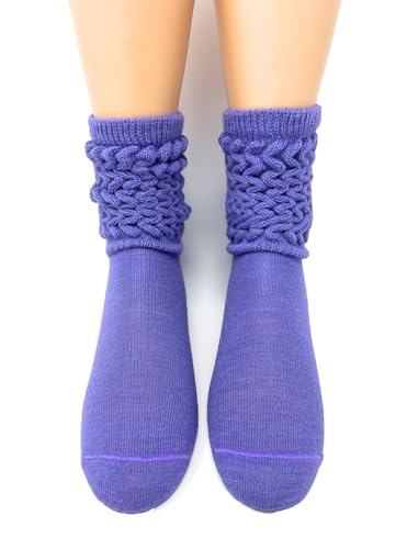 WARRIOR ALPACA SOCKS - Women's Scrunchy Slouch 100% Alpaca Wool Socks (Medium, Lavender)3
