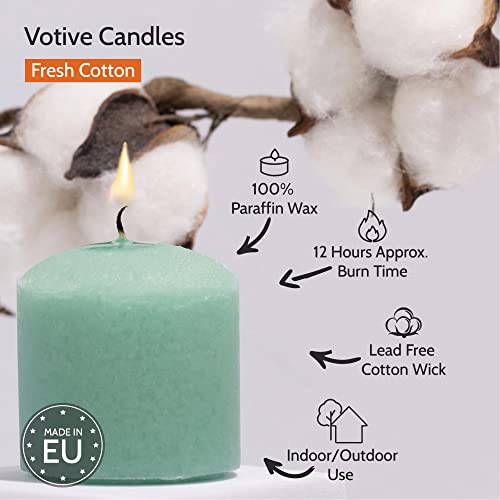 Image of HYOOLA Scented Votive Candles - Fresh Cotton Votive Candles -12 Hour Burn Time - 9 Pack - European Made
