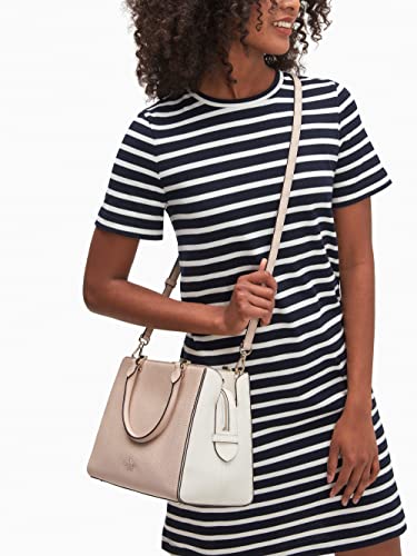 Kate Spade Leila Medium Triple Compartment Satchel Crossbody Bag Purse Handbag (Warm Beige) #TOP2