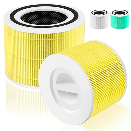 Core 300 Pet Care Replacement Filter for LEVOIT Core 300/Core 300-P/Core 300S Air Purifier,3-in-1 H13 Grade True HEPA with Activated Carbon Filter, Compare to Part No. Core 300-RF,2 Pack,Yellow