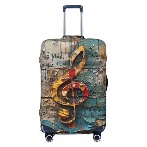 WXYBMDP Music Notes Print Washable Luggage Cover Fashion Suitcase Protector Cover Fits 18-32 Inch Luggage