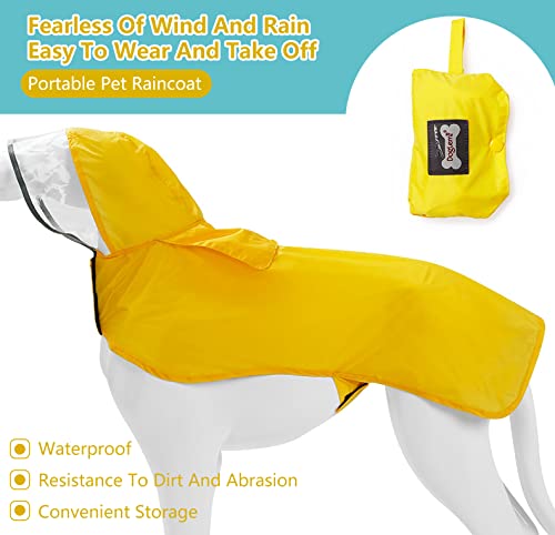 PETCUTE Dog Raincoat Large Pet Waterproof Coat Rain Jacket for Dogs with Hood,Ultra-Light Dog Hooded Raincoat Jacket for Dogs,Adjustable Dog Raincoat Jacket with Reflective Strip,Collar & Harness Hole - Image 3