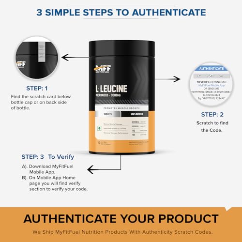 Image of MyFitFuel L-Leucine (3000mg) Amino Acid, 120 Tablets