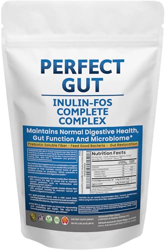 Perfect Gut: Inulin FOS Powder for Gut Health. Prebiotic Inulin. Unique Prebiotic 95% FOS Inulin Agave Fiber