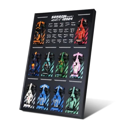 Display Wallboard for Lego Speed Champions F1 Collector's Pack Model Car Holder Display Frame Shelves Wall Mount for Lego 77242-77251 Collectible F1 Car Kit Model Not Included