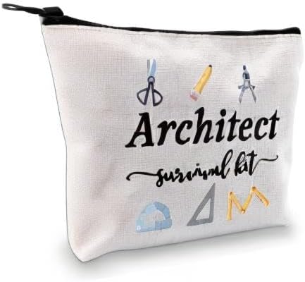 GJTIM Architecture Gifts Architecture Student Gift Architect Survival Kit Zipper Pouch Makeup Bag for Architects (Survival Kit Architect bag)