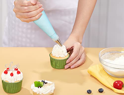 Kootek 42Pcs Piping Bags And Tips Set, Cupcake Piping Tips Cake Decorating Kit With 36 Numbered Cake Frosting Icing Tips, 2 Silicone Pastry Bags, 2 Flower Nails, 2 Reusable Couplers For Baking #TOP7