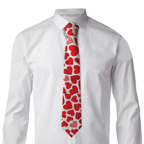EXFAI Mens Heart Necktie Holiday Formal Party Ties Novetly Gifts For Husband Fathers Day Valentines Day.Valentines Red Hearts