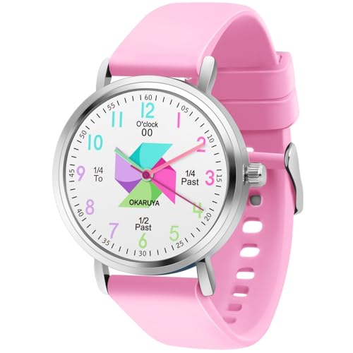 BlisshKids Watch Analog Waterproof, Pinwheel Learning Watch for Kids 8-12, Teacher Watches for Boys Ages 5-7 6-8, Easy to Read Educational Girls Watches