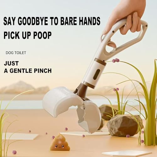 Image of Pooper Scooper for Large Medium & Small Dogs Heavy Duty, 14.18 inchLong Handled Dog Poop Scooper for Grass,Durable Dog Poop Pick Up Tool, Poop Grabber with 2 Dog Poop Bags 1 Dispenser Poop Scoop，