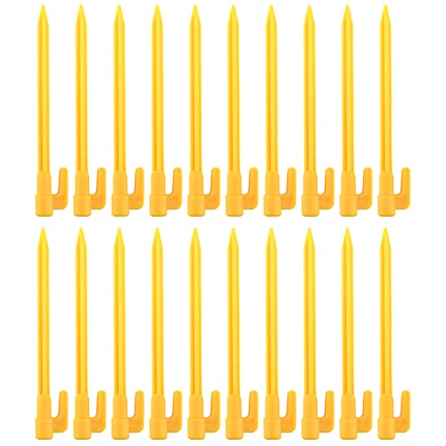 Pastlla 20pcs Landscape Edging Stakes Plant Support Lawn Stake Yellow