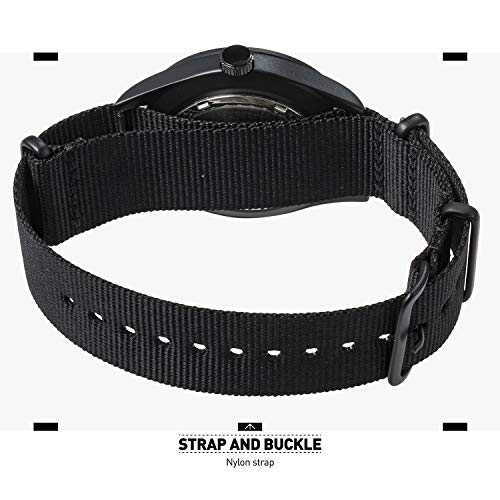 Infantry Men's Wrist Watch Field Military Watches for Men Analog Black Tactical Outdoor Sport Work Wristwatch Waterproof Date Day 12/24 Hour with Army Nylon Band