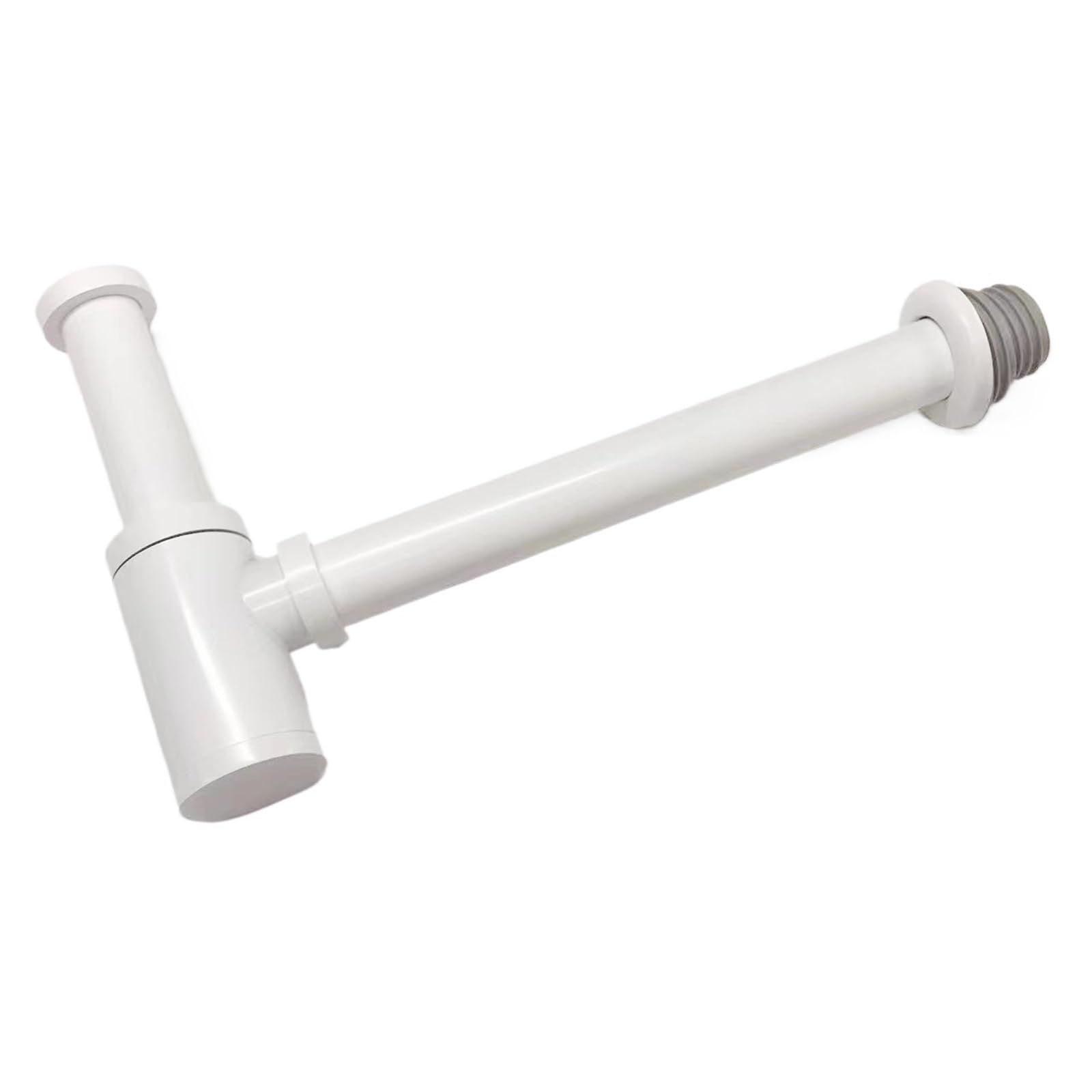 Sifón Lavabo Tubo de desagüe pared acero inoxidable for lavabo, instalación empotrada en la, dispositivo antiobstrucción for encimeras fregadero(White)