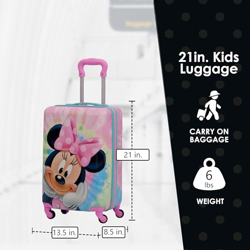 Ful FCGL0030SAMEC-634 Disney Minnie Mouse 21 Inch Kids Carry On Luggage, Tie Dye Hardshell Rolling Suitcase With Spinner Wheels thumb #5