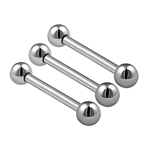 5Pcs Stainless Steel Rose Black Straight Barbell 16G 6Mm 8Mm 10Mm 3Mm Ball Lobe Earrings Rook Piercing Jewelry See More Sizes (3Pcs 10Mm Bar) #TOP23