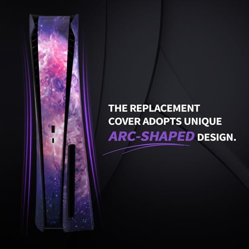 eXtremeRate eXcover Nebula Galaxy Górna Dolna Pokrywa Kompatybilna z ps5 Console Disc Edition, Wymiana Płyta Czołowa Backplate Shell Powłoka Kompatybilna z ps5 Wersja Disc Disc—Bez Konsola