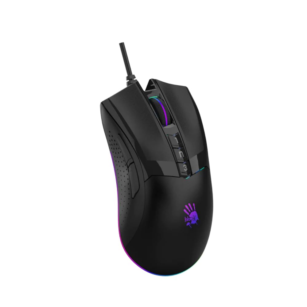 Bloody W90 MAX 10.000 CPI - Ratón óptico RGB Negro con Cable para Juegos, 10 Botones