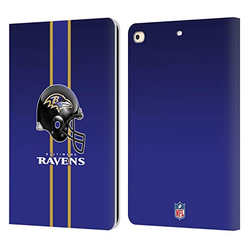 Carcasa de cuero Baltimore Ravens iPad 9.7 con costuras reforzadas e impresión HD